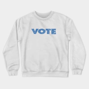 VOTE - Blue Distressed Circle Design Crewneck Sweatshirt